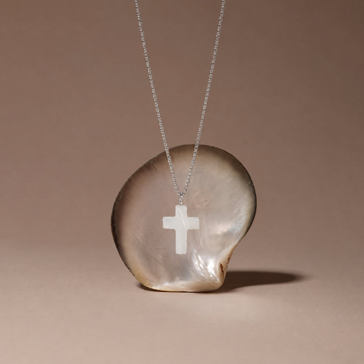 Mother of Pearl Cross Necklace