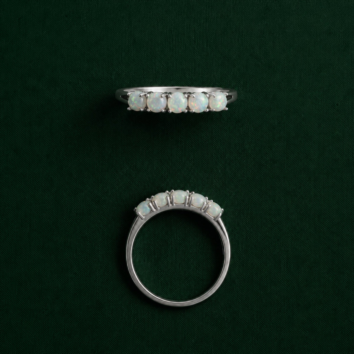 Opal Band Ring